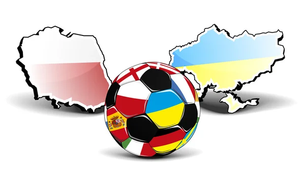 Ukrayna Polonya Futbol — Stok Vektör