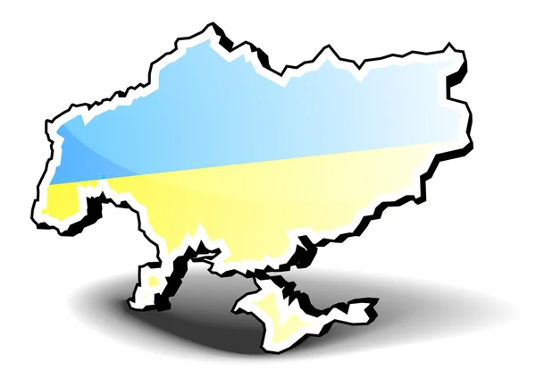 우크라이나 3 차원 지도 — 스톡 벡터