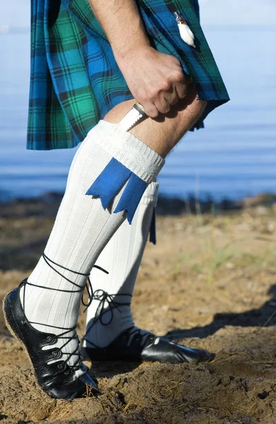 Pernas do homem em kilt — Fotografia de Stock