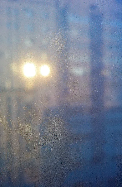 Gotas de orvalho na janela — Fotografia de Stock