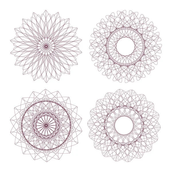 Conjunto de rosetas de guilloche vectorial — Archivo Imágenes Vectoriales