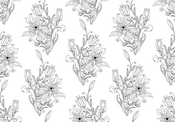 シームレスな花のベクトルの壁紙 — ストックベクタ