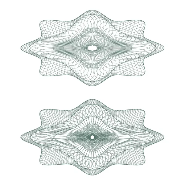 Conjunto de vectores ovalados rosetones guilloche — Archivo Imágenes Vectoriales