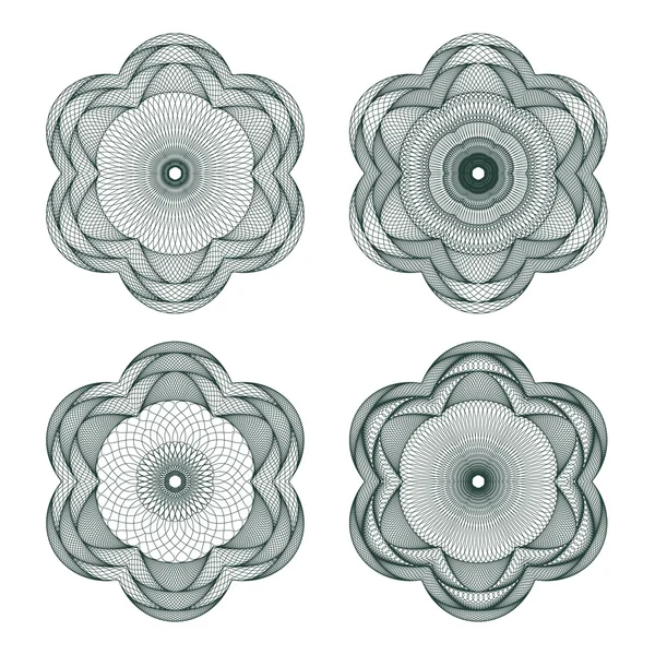 Conjunto de rosetas de guilloche vectorial — Archivo Imágenes Vectoriales