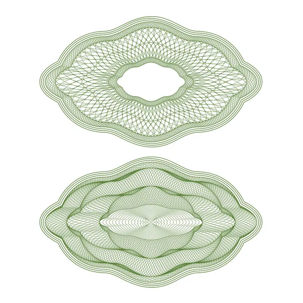 Ensemble de rosettes guillochées ovales vectorielles — Image vectorielle