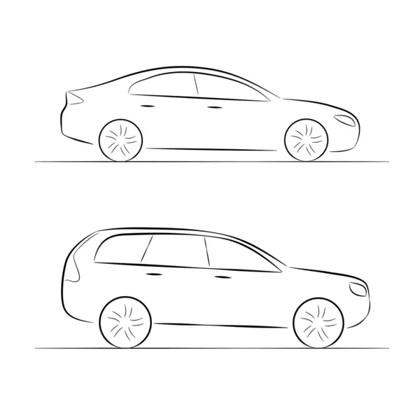 Cartoon silhouette of a car — Stock Vector
