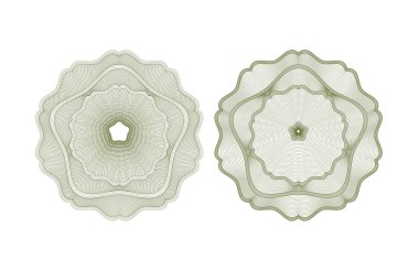 Set of vector guilloche rosettes clipart