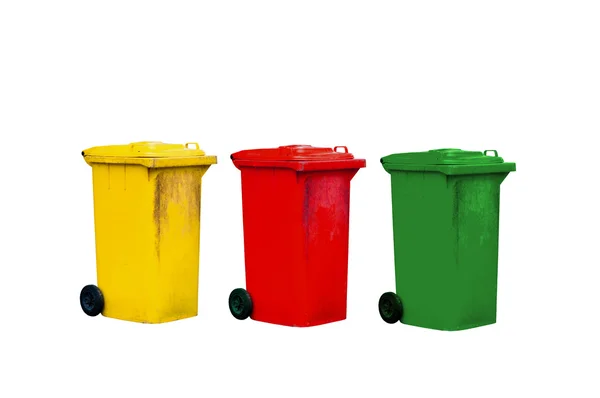 Красочный мусорный бак — стоковое фото