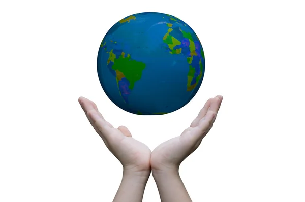 Two hands hold the world — Stock Photo, Image