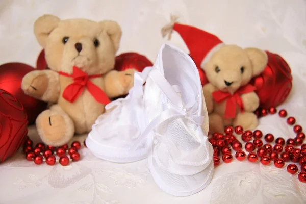 Wit baby schoenen — Stockfoto