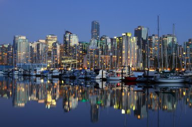 Vancouver downtown, night clipart