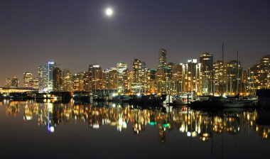 Vancouver downtown, lunar night clipart