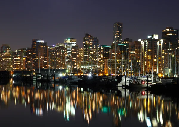 Vancouver centra, noční — Stock fotografie