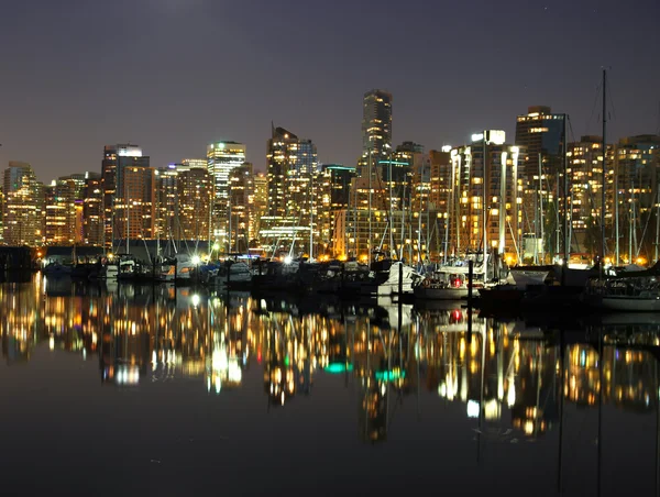Vancouver centrum, nacht — Stockfoto