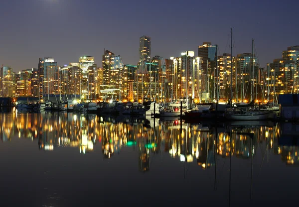 Vancouver downtown, gece — Stok fotoğraf