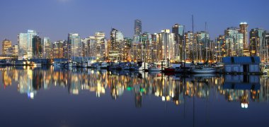 Vancouver downtown, night clipart