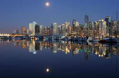 Vancouver downtown, lunar night clipart