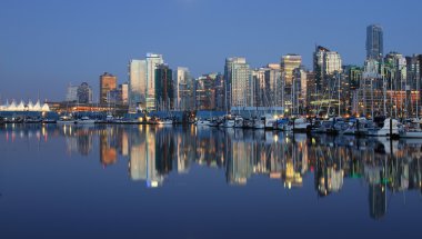 Vancouver downtown, night clipart