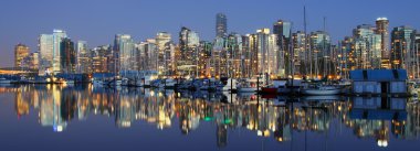 Vancouver downtown night clipart