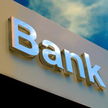 Bank office sign