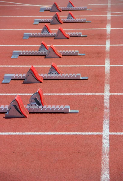 Atletismo blocos iniciais — Fotografia de Stock