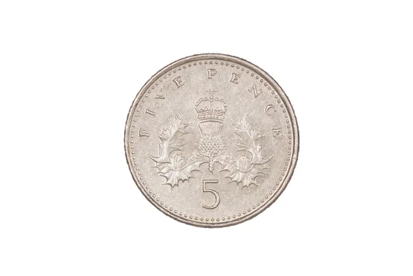 Five pence piece — Zdjęcie stockowe