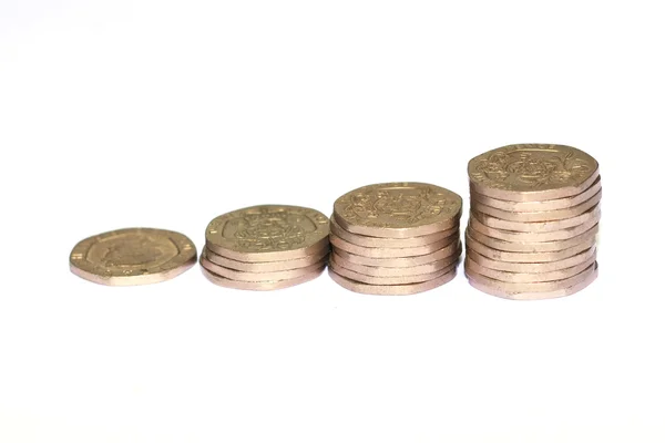 Zwanzig-Pence-Münzen — Stockfoto
