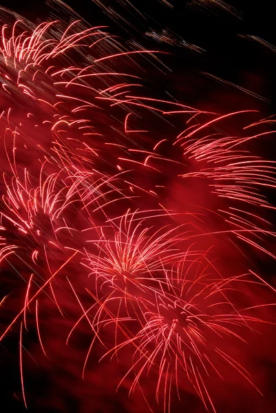 Heldere rode vuurwerk — Stockfoto