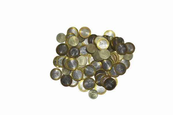 stock image Coins isolated on white