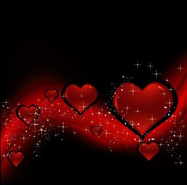 Black background with hearts clipart