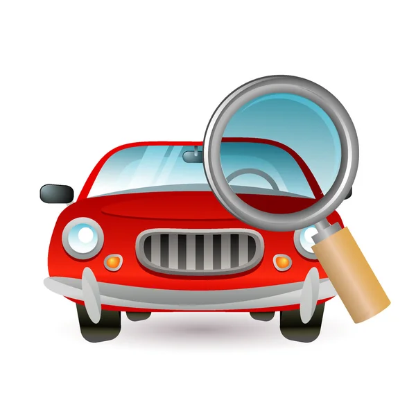 Car and magnifying glass — Zdjęcie stockowe