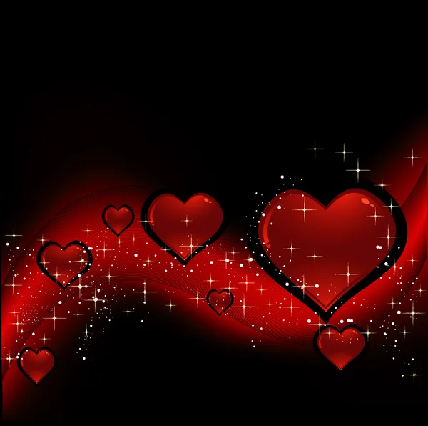 Black background with hearts — Stock Photo, Image