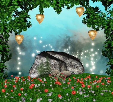 Magic place on an hill clipart