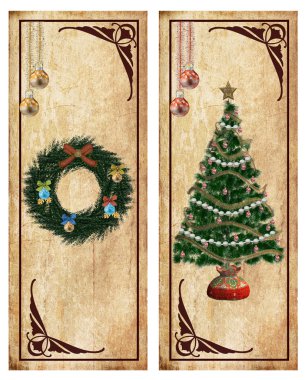 Christmas labels or postcards clipart