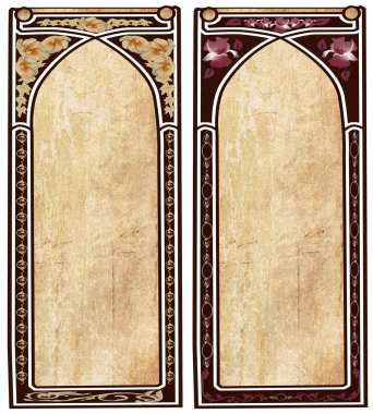 Two art nouveau frame clipart