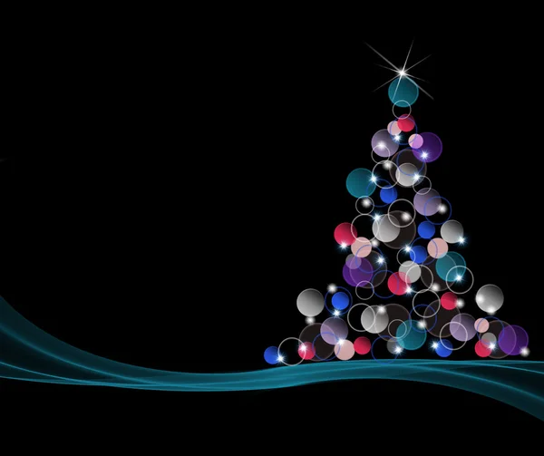 Bunter Weihnachtsbaum — Stockfoto
