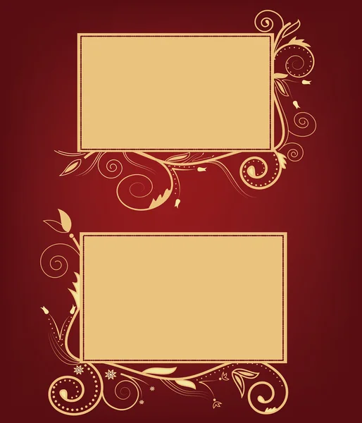 Две открытки с украшениями — стоковый вектор