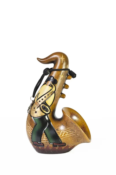 Saxofón de resina aislado sobre fondo blanco — Foto de Stock
