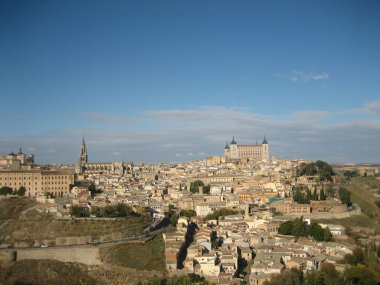 Toledo eski İspanyol şehir panoraması.