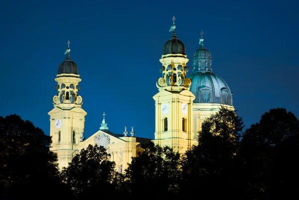 stock image St. Kajetan (Theatinerkirche ) in Munich at night