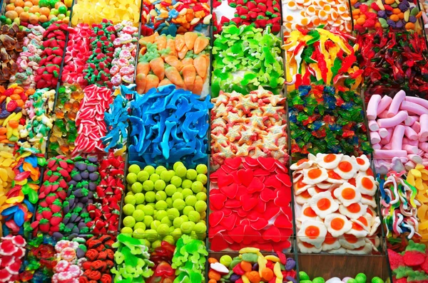 stock image Sweets at Boqueria Market in Barcelona - Spain