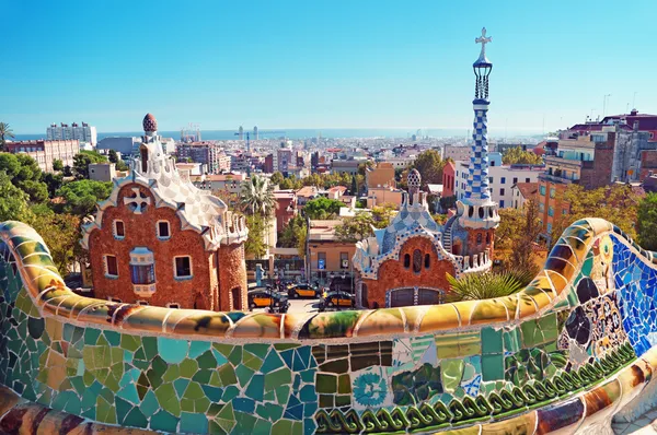 Parc Güell, barcelona - Spanyolország Stock Kép