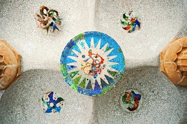 stock image Colorful mosaic at Parc Guell, Barcelona - Spain