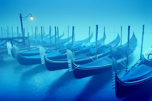 stock image Gondolas in the thick fog