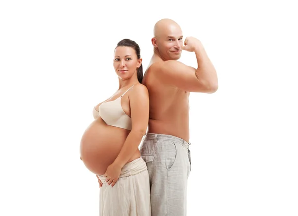 Mulher grávida feliz com o marido — Fotografia de Stock