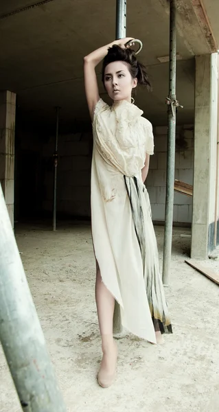 Gray modern moda kadın — Stok fotoğraf