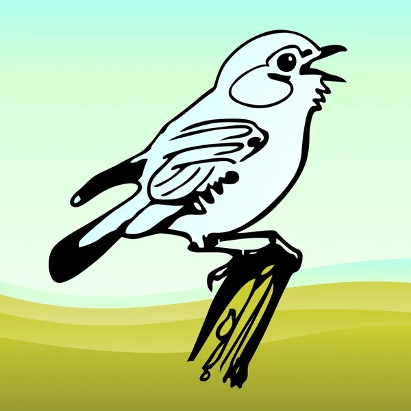 Oiseau sur la branche — Image vectorielle