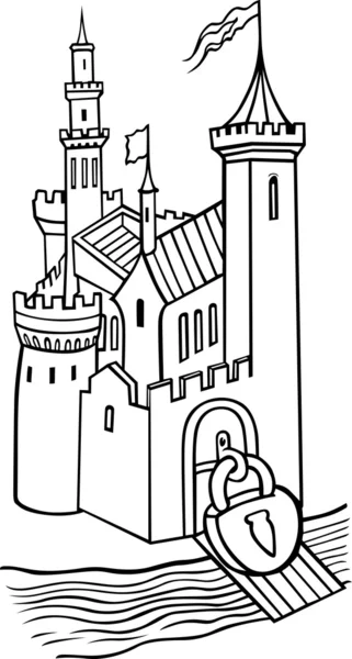 Castello medievale — Vettoriale Stock