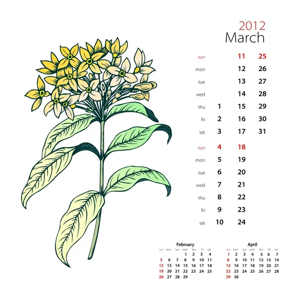 Kalender 2012 (März)) — Stockvektor