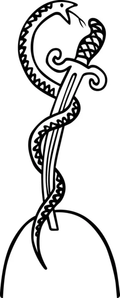Serpente e spada — Vettoriale Stock